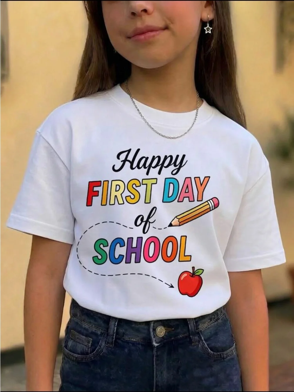 Happy First Day of School Kids T-Shirt - White